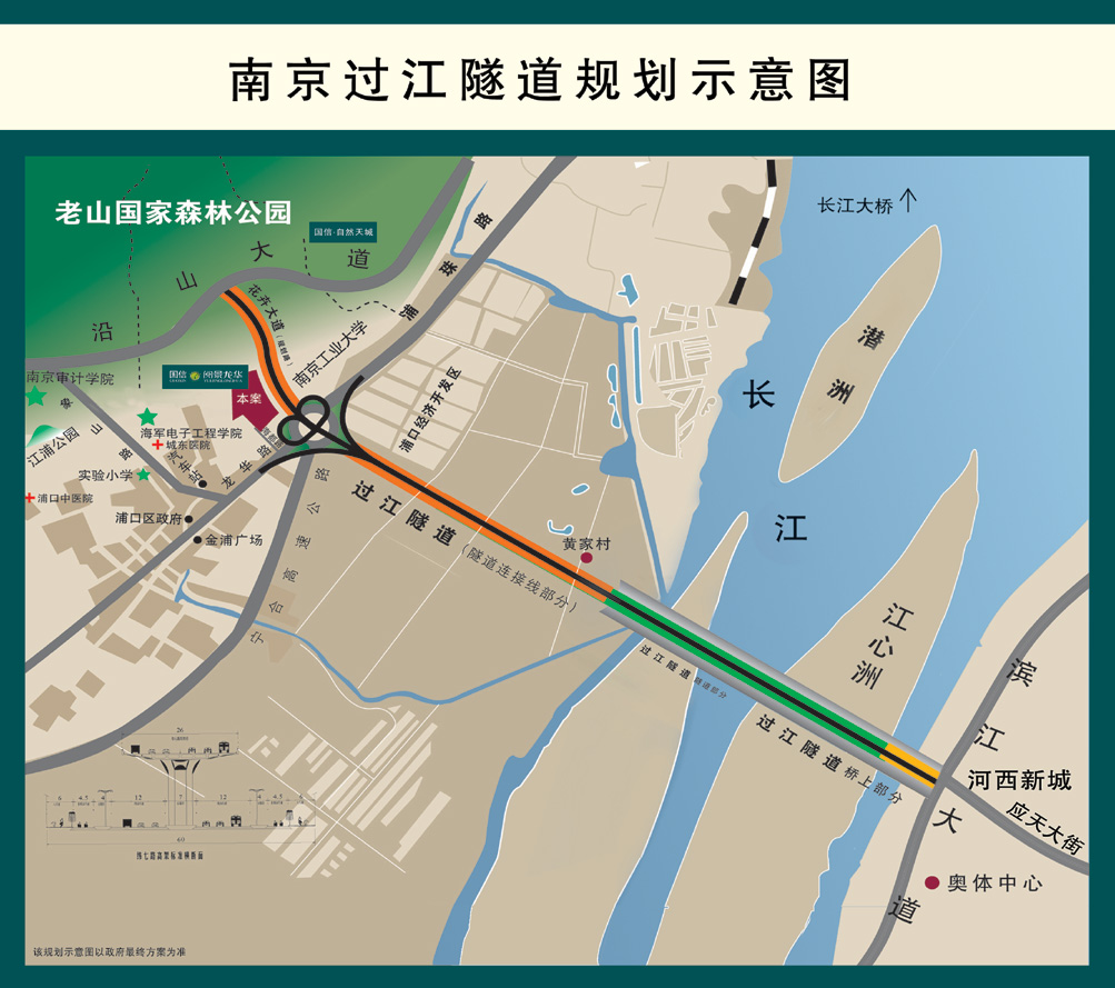 过江隧道规划示意图